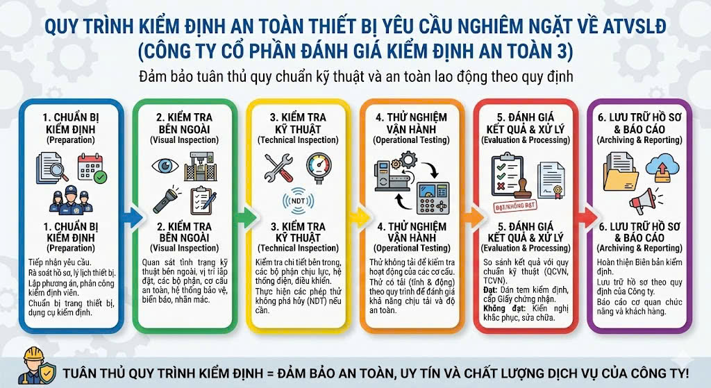 Quy trình kiểm định an toàn bao gồm những bước nào?